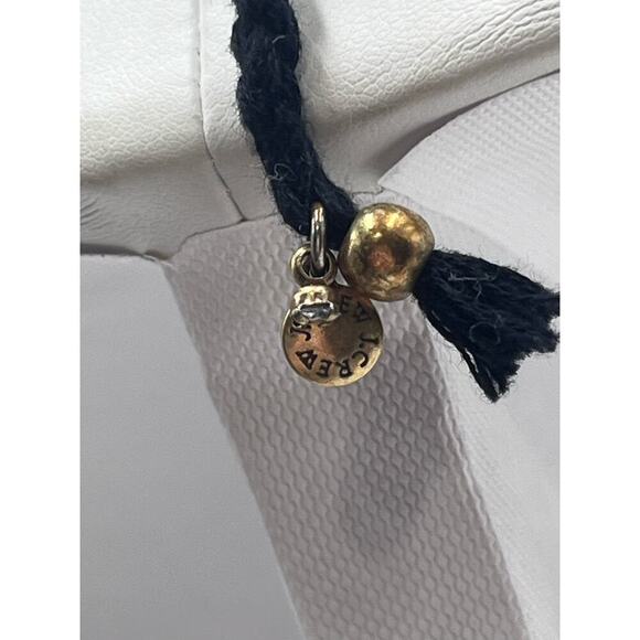 J. Crew Crystal Clear Milky White Gems Black Fringe Adjustable Tie Necklace - Picture 10 of 14